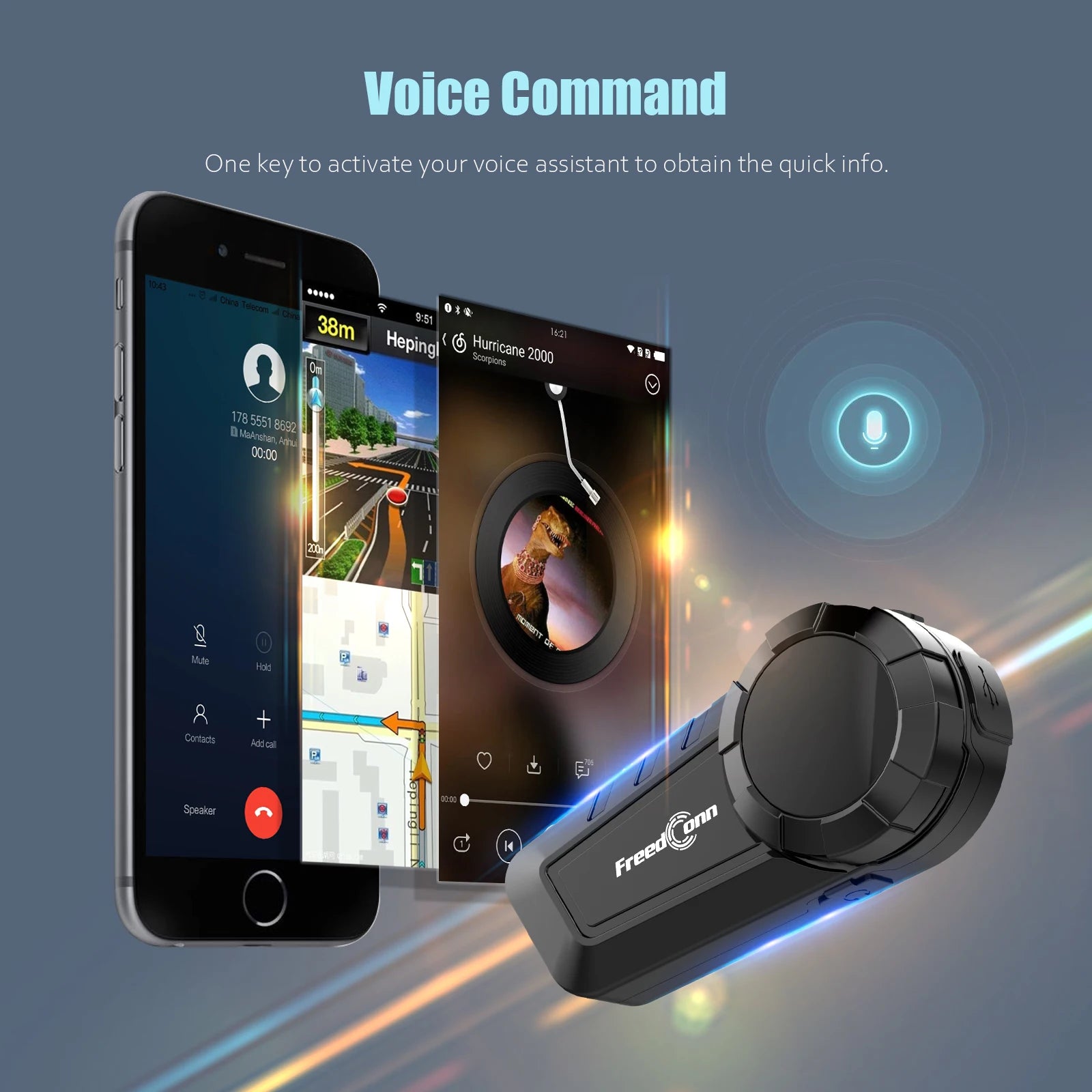 Freedconn KY Pro Motorcycle Intercom Bluetooth Helmet Headset Motorbike 6 Riders 1000M Moto Group Waterproof Interphone