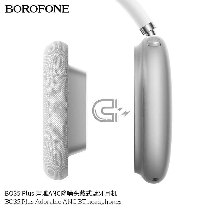 Borofone Bo35 Plus Head-Mounted Anc Noise-Cancelling Wireless Bluetooth Headphones Air Pods Over-Ear Max