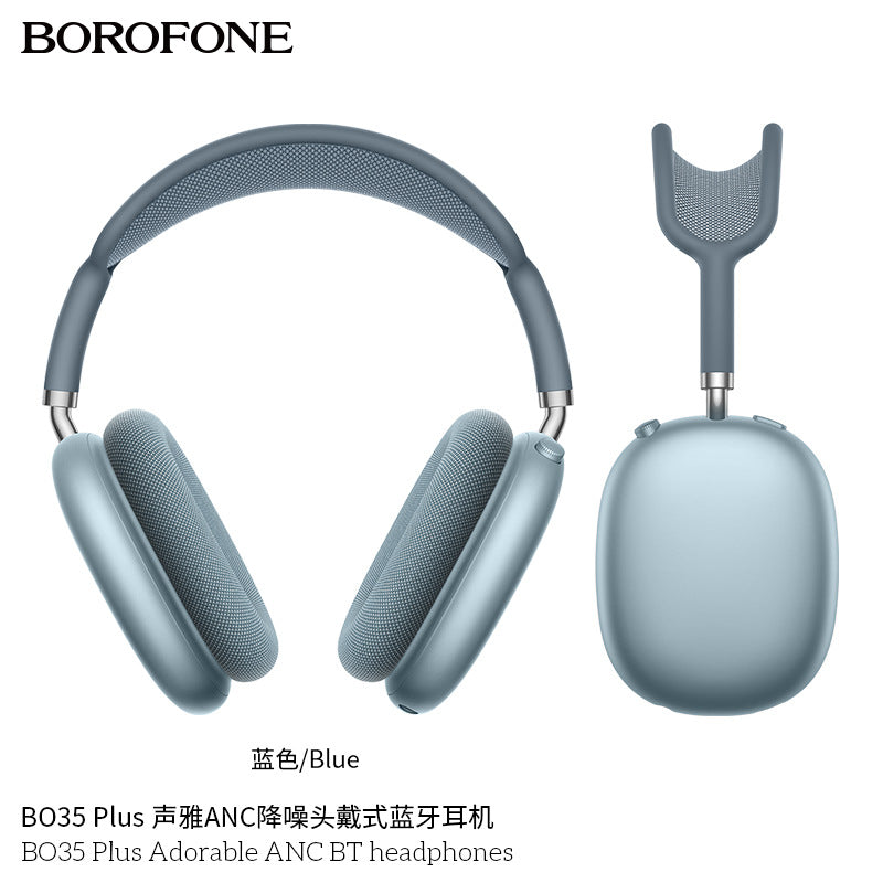 Borofone Bo35 Plus Head-Mounted Anc Noise-Cancelling Wireless Bluetooth Headphones Air Pods Over-Ear Max