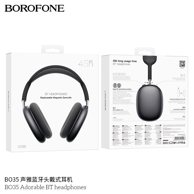 Borofone Bo35 Plus Head-Mounted Anc Noise-Cancelling Wireless Bluetooth Headphones Air Pods Over-Ear Max