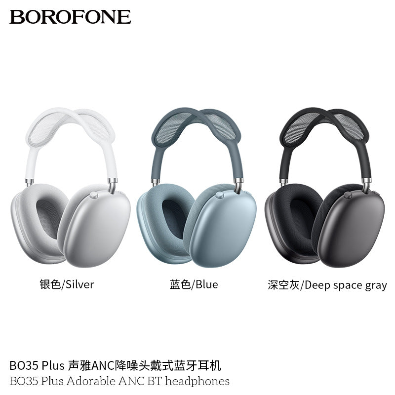 Borofone Bo35 Plus Head-Mounted Anc Noise-Cancelling Wireless Bluetooth Headphones Air Pods Over-Ear Max