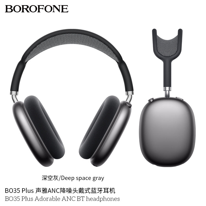 Borofone Bo35 Plus Head-Mounted Anc Noise-Cancelling Wireless Bluetooth Headphones Air Pods Over-Ear Max