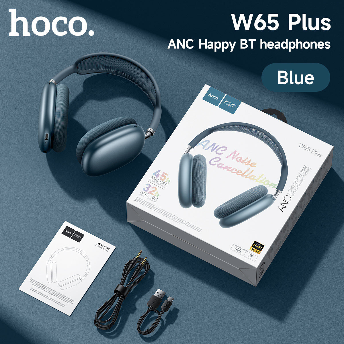 Borofone Bo35 Plus Head-Mounted Anc Noise-Cancelling Wireless Bluetooth Headphones Air Pods Over-Ear Max