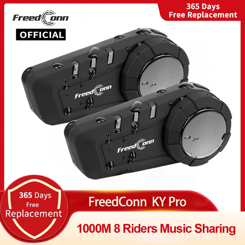 Freedconn KY Pro Motorcycle Intercom Bluetooth Helmet Headset Motorbike 6 Riders 1000M Moto Group Waterproof Interphone